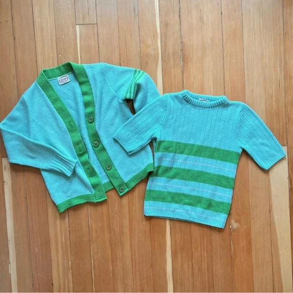 Vintage 1960s sweater cardigan set S - Picture 1 of 11